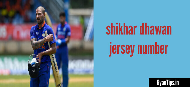 Shikhar Dhawan Jersey Number